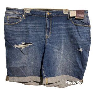 Ava & Viv bermuda jeans 24w new jean shorts factory distressed